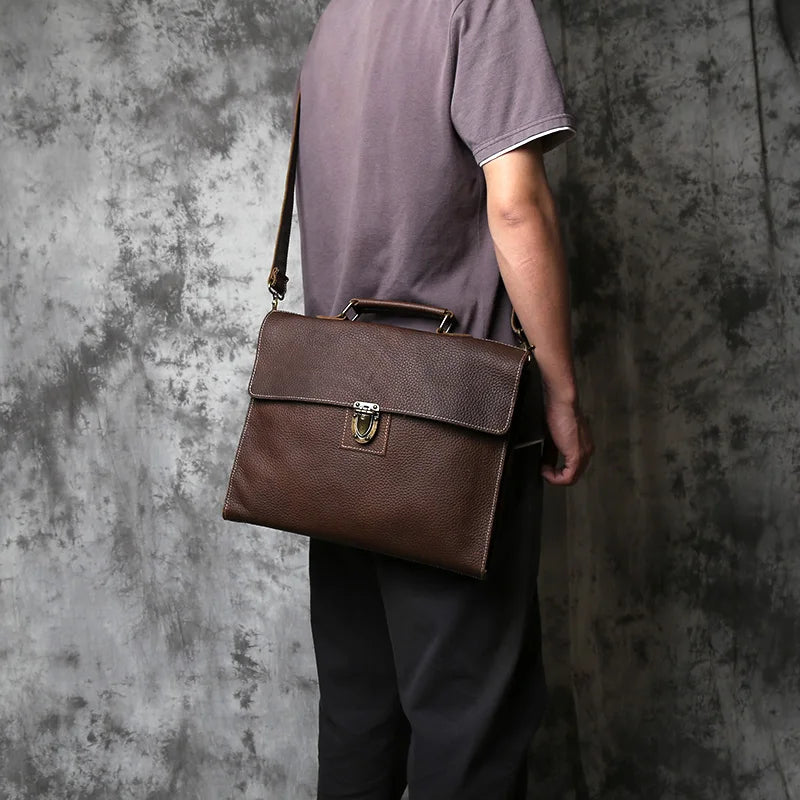 Bolsa Masculina Vintage em Couro